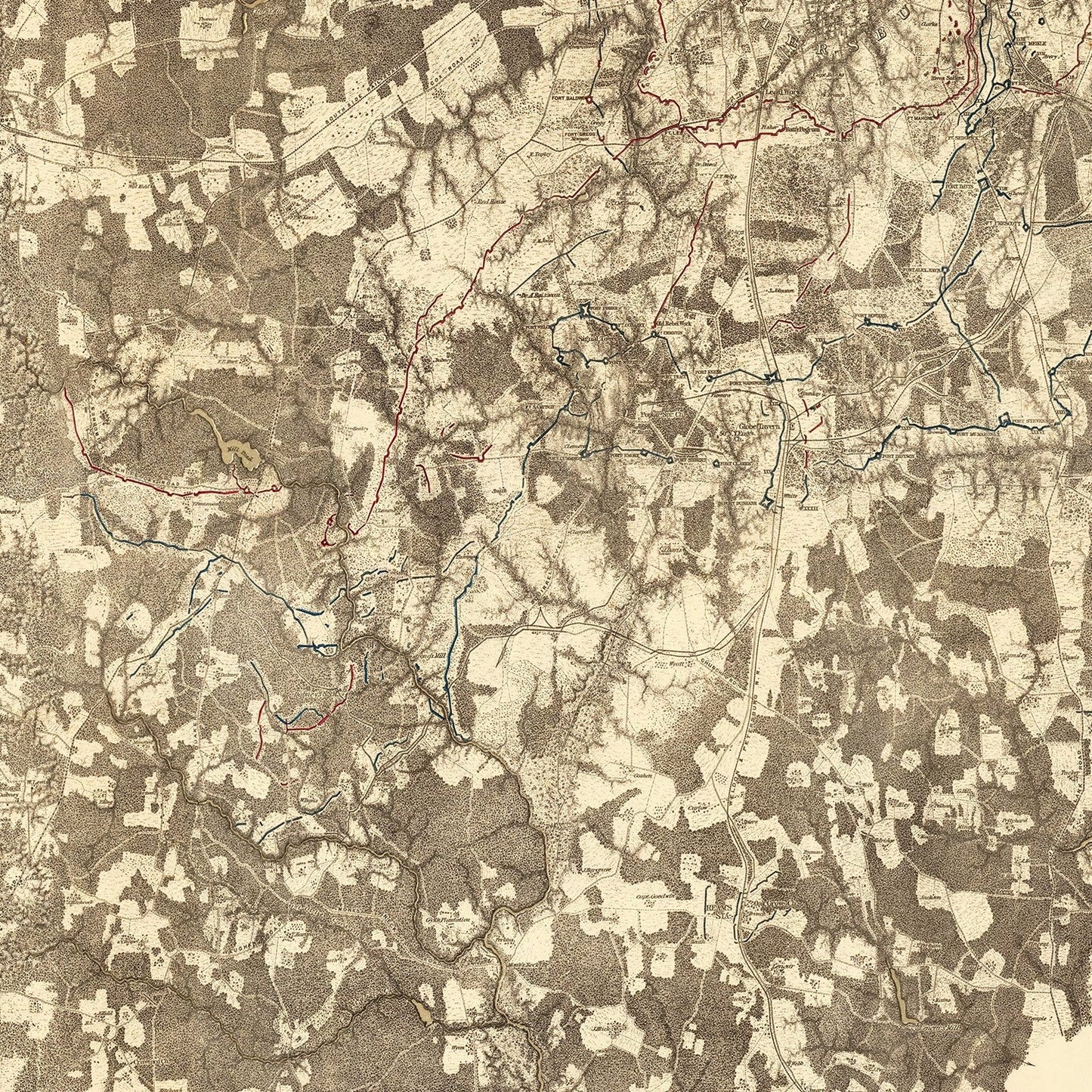 Vintage Map of the Battle of Petersburg and Five Forks, Virginia, 1869