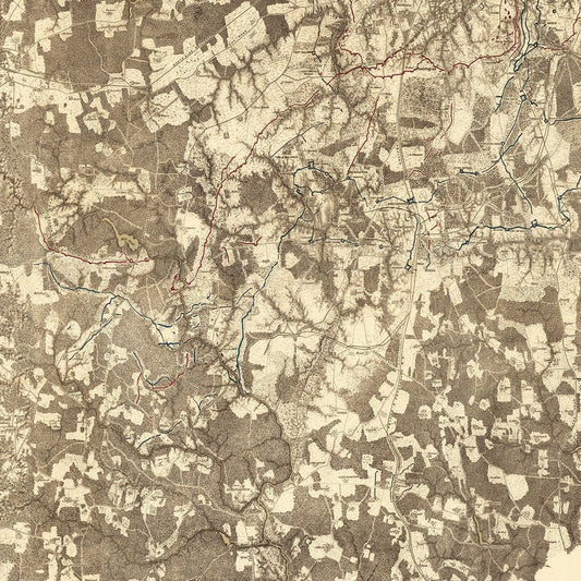 Vintage Map of the Battle of Petersburg and Five Forks, Virginia, 1869