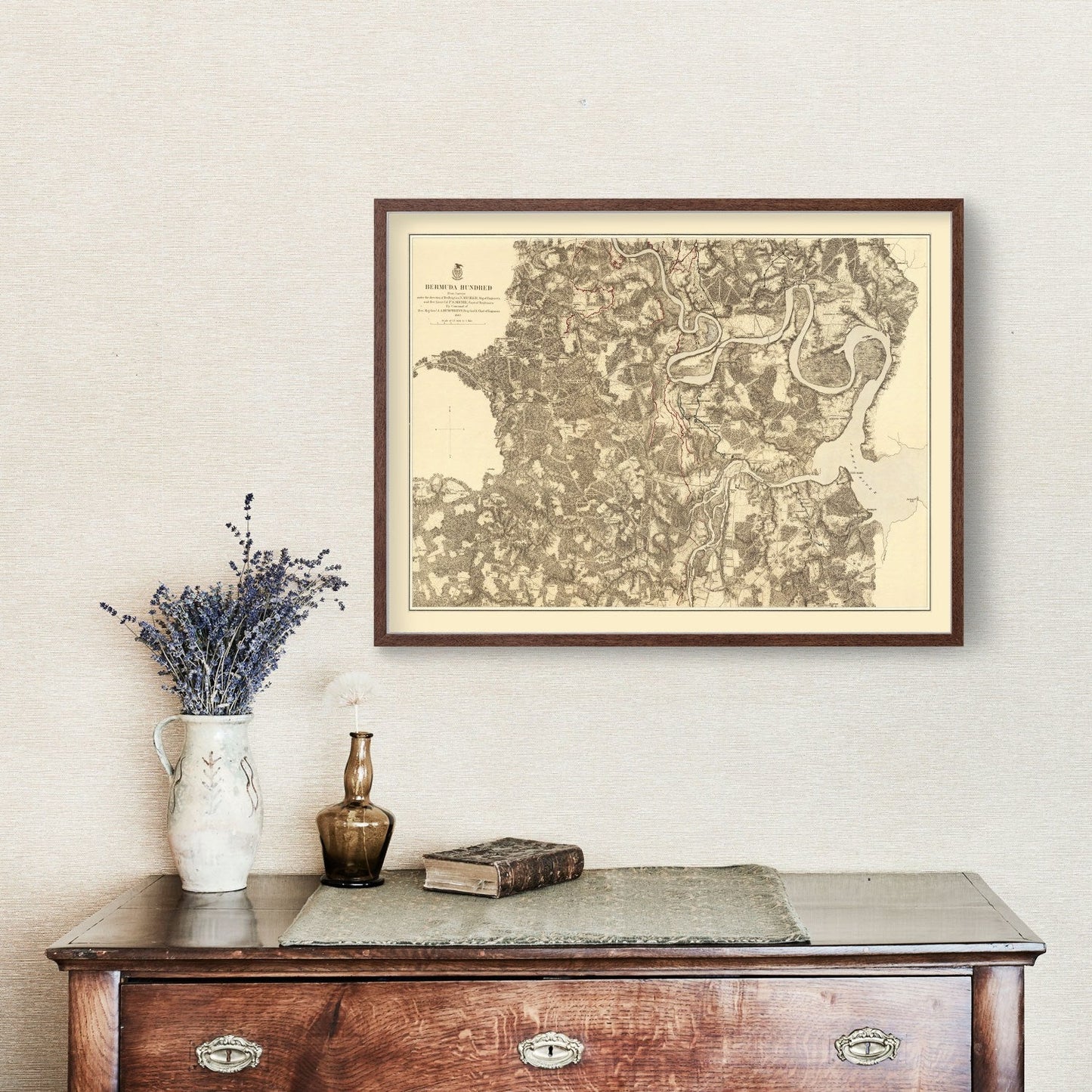 Vintage Map of the Battle of Bermuda Hundred, Virginia, 1869