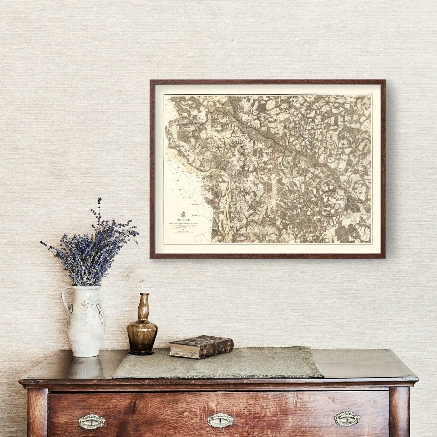 Vintage Map of the Battle of Richmond, Virginia, 1869