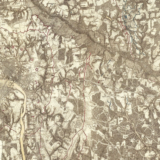 Vintage Map of the Battle of Richmond, Virginia, 1869