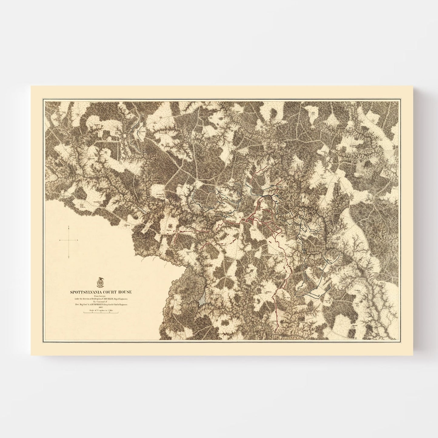 Vintage Map of the Battle of Spotsylvania Court House, 1869