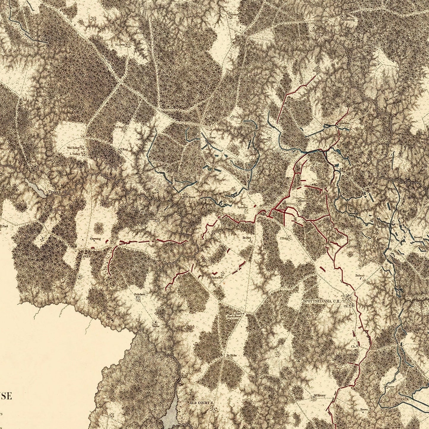 Vintage Map of the Battle of Spotsylvania Court House, 1869
