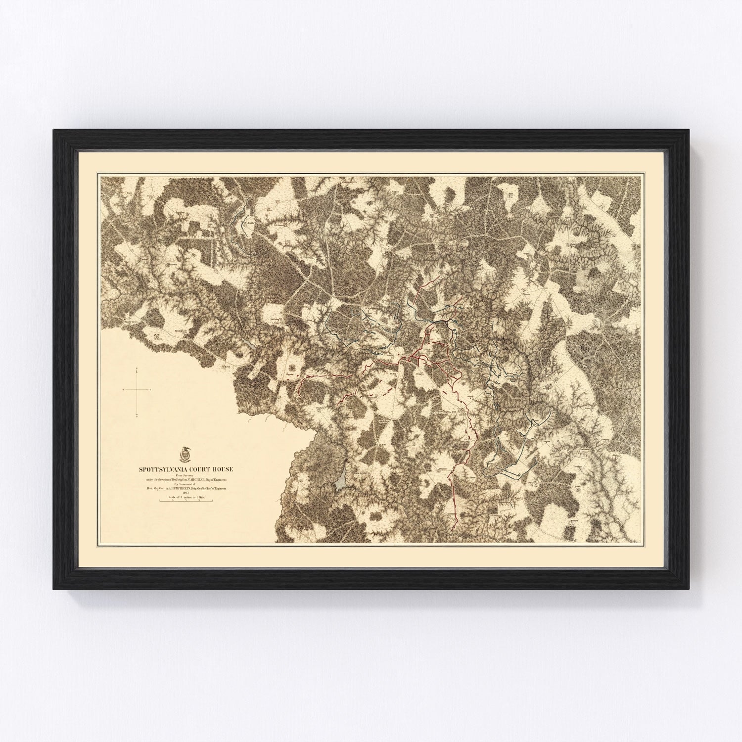 vintage map of the Battle of Spottsylvania Court House, 1869