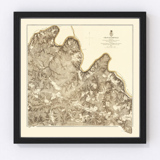 vintage map of the Battle of Chancellorsville, Virginia, 1869