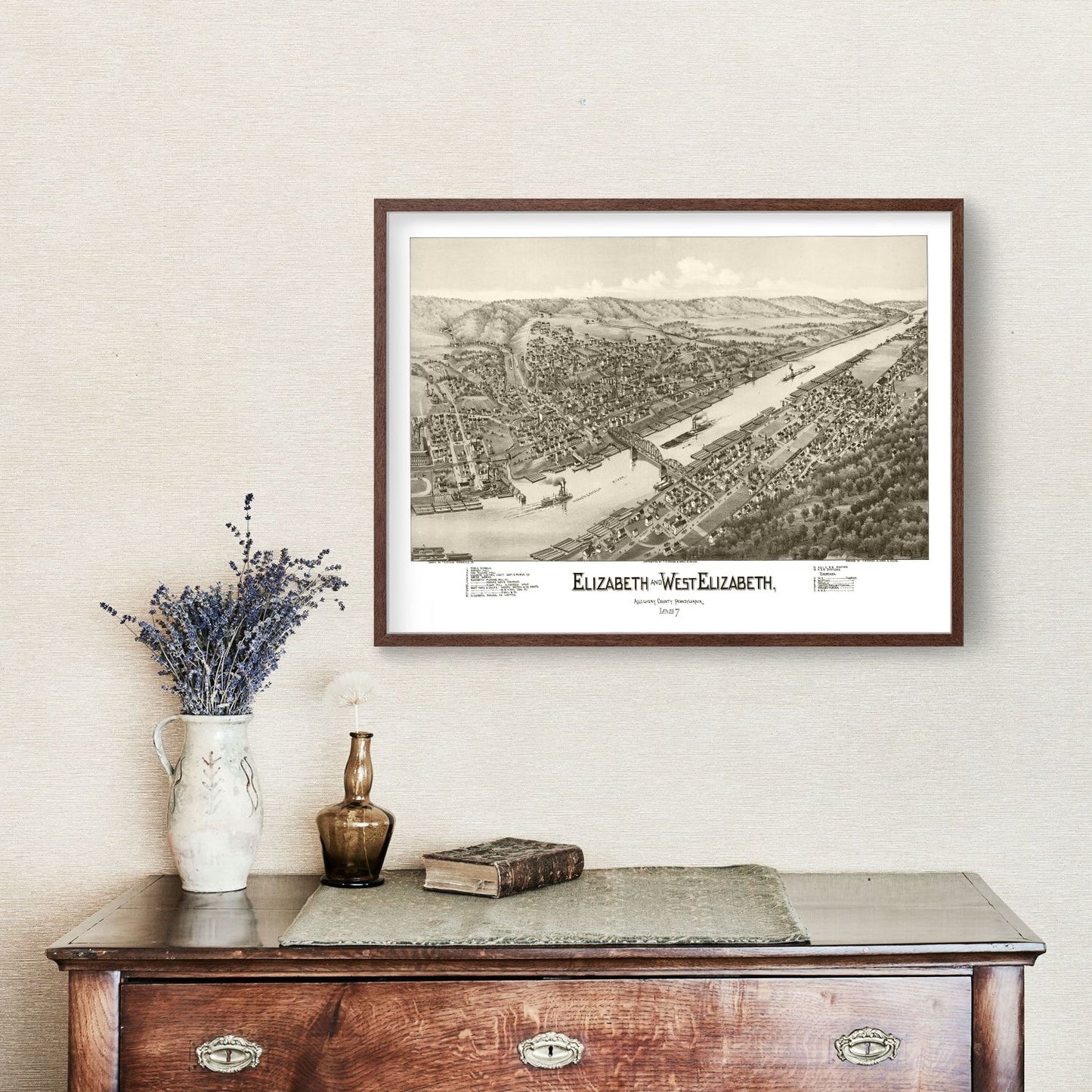 Vintage Map of Elizabeth, Pennsylvania, 1897