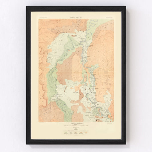Vintage map of Upper Geyser Basin, Wyoming, 1904