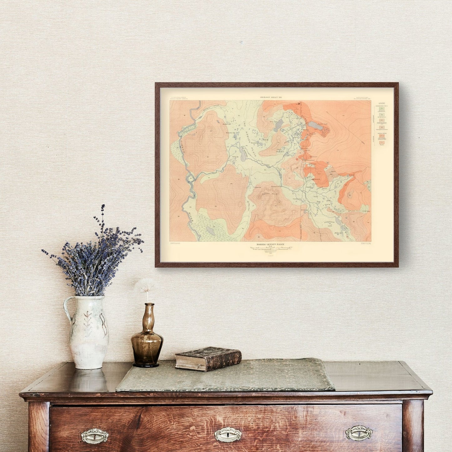 Vintage Map of Norris Geyser Basin, Wyoming, 1904