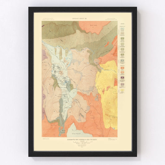 Vintage map of Mammoth Hot Springs, Wyoming, 1904