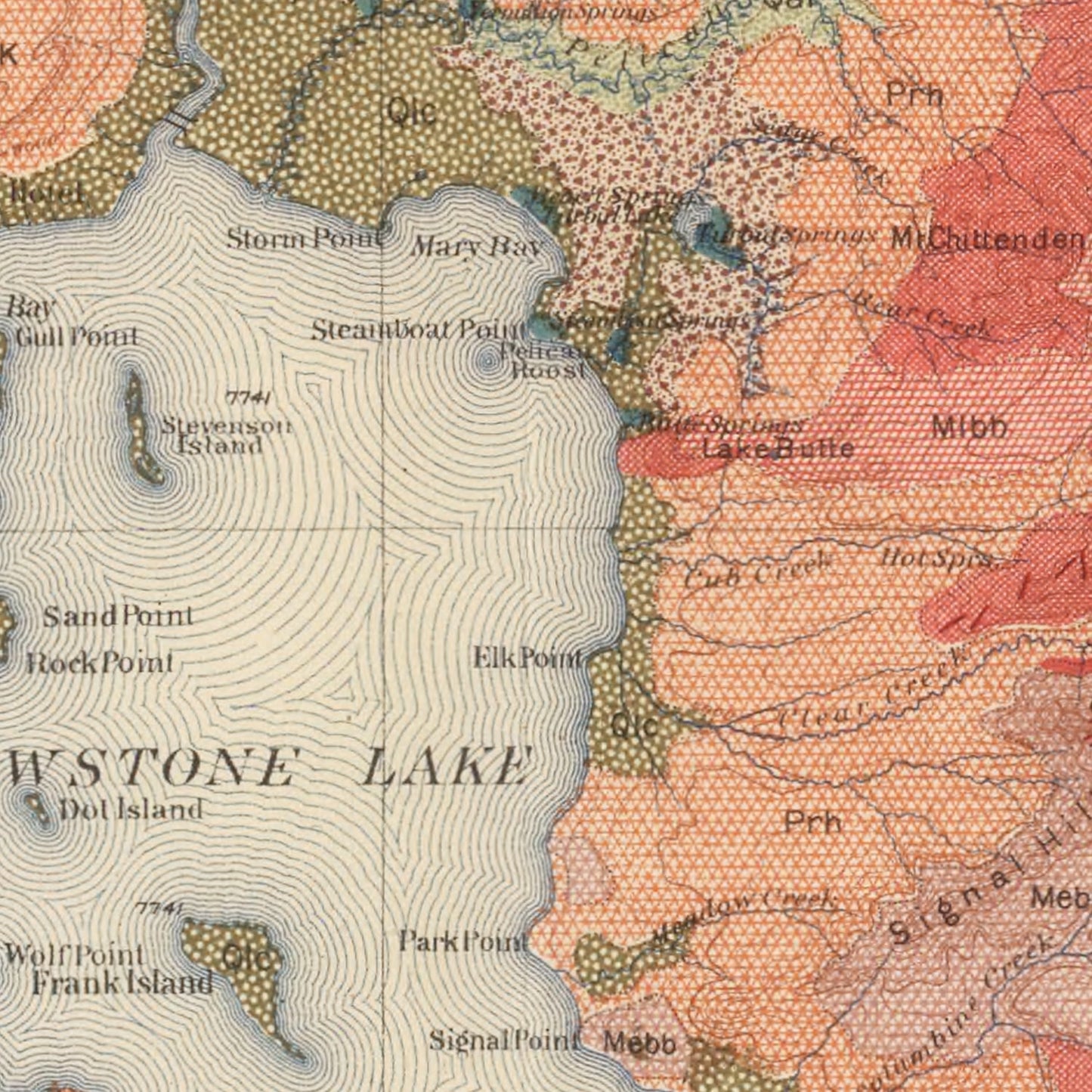 Vintage Map of Yellowstone National Park, 1904
