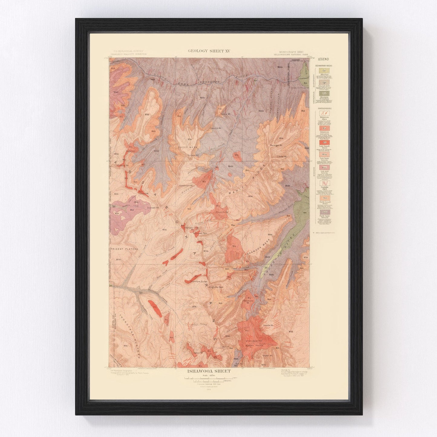 Vintage map of Ishawooa sheet, Wyoming, 1904