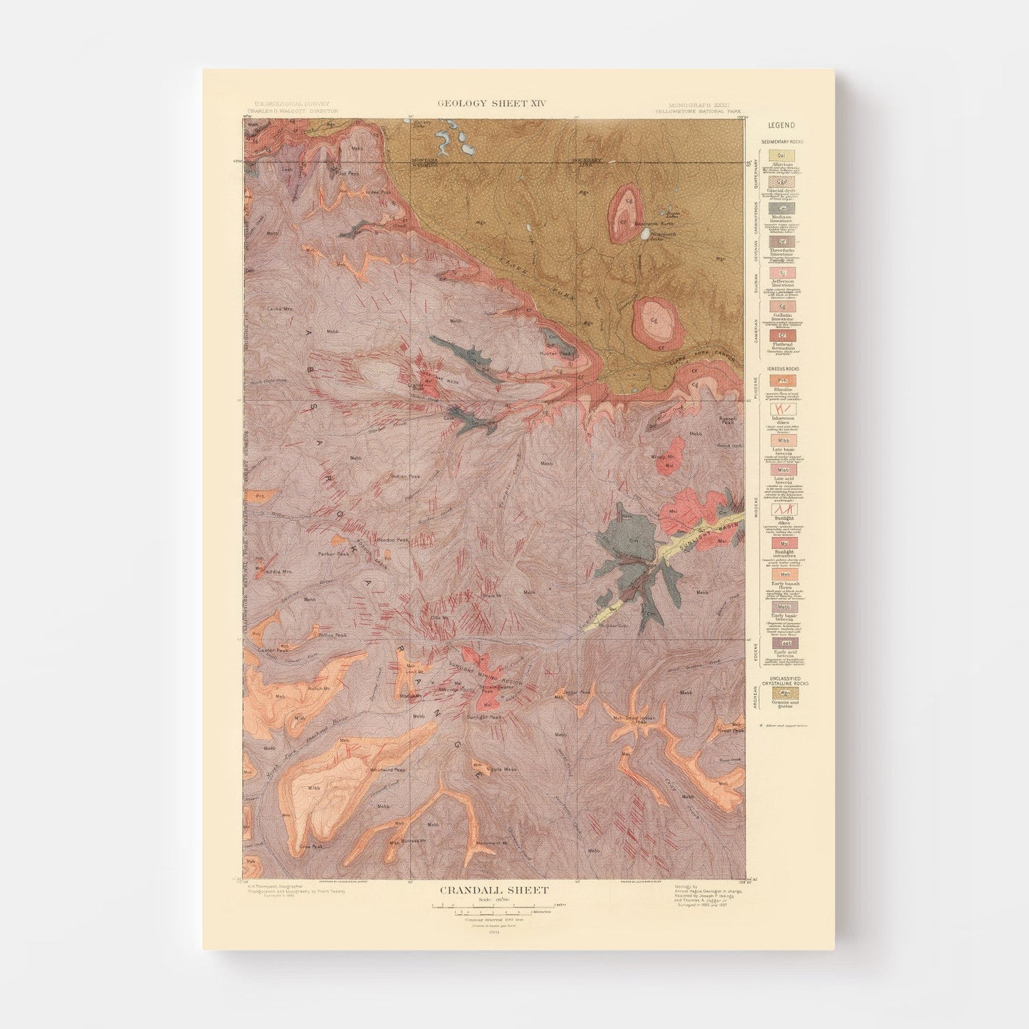 Vintage Map of Crandall, Wyoming, 1904