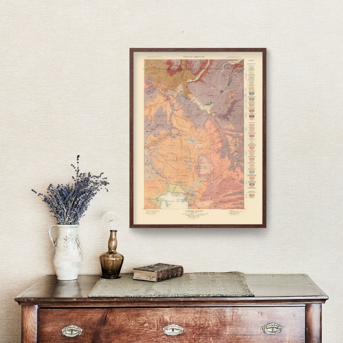 Vintage Canyon Sheet Map, Wyoming, 1904