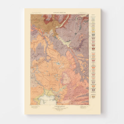 Vintage Canyon Sheet Map, Wyoming, 1904