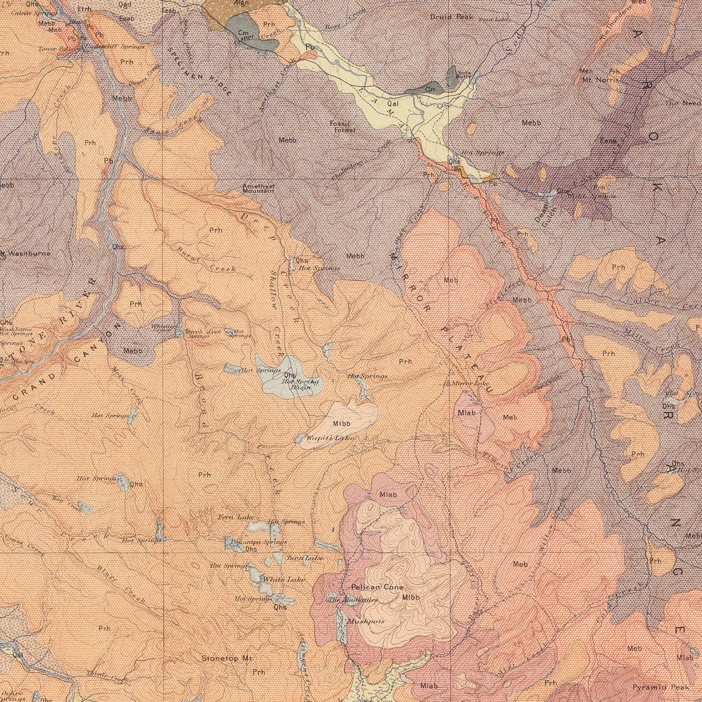 Vintage Canyon Sheet Map, Wyoming, 1904