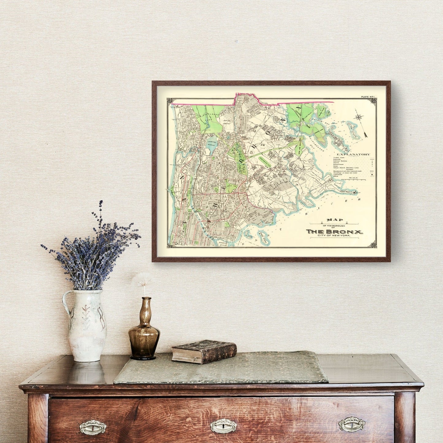 Vintage Map of the Bronx, New York 1900