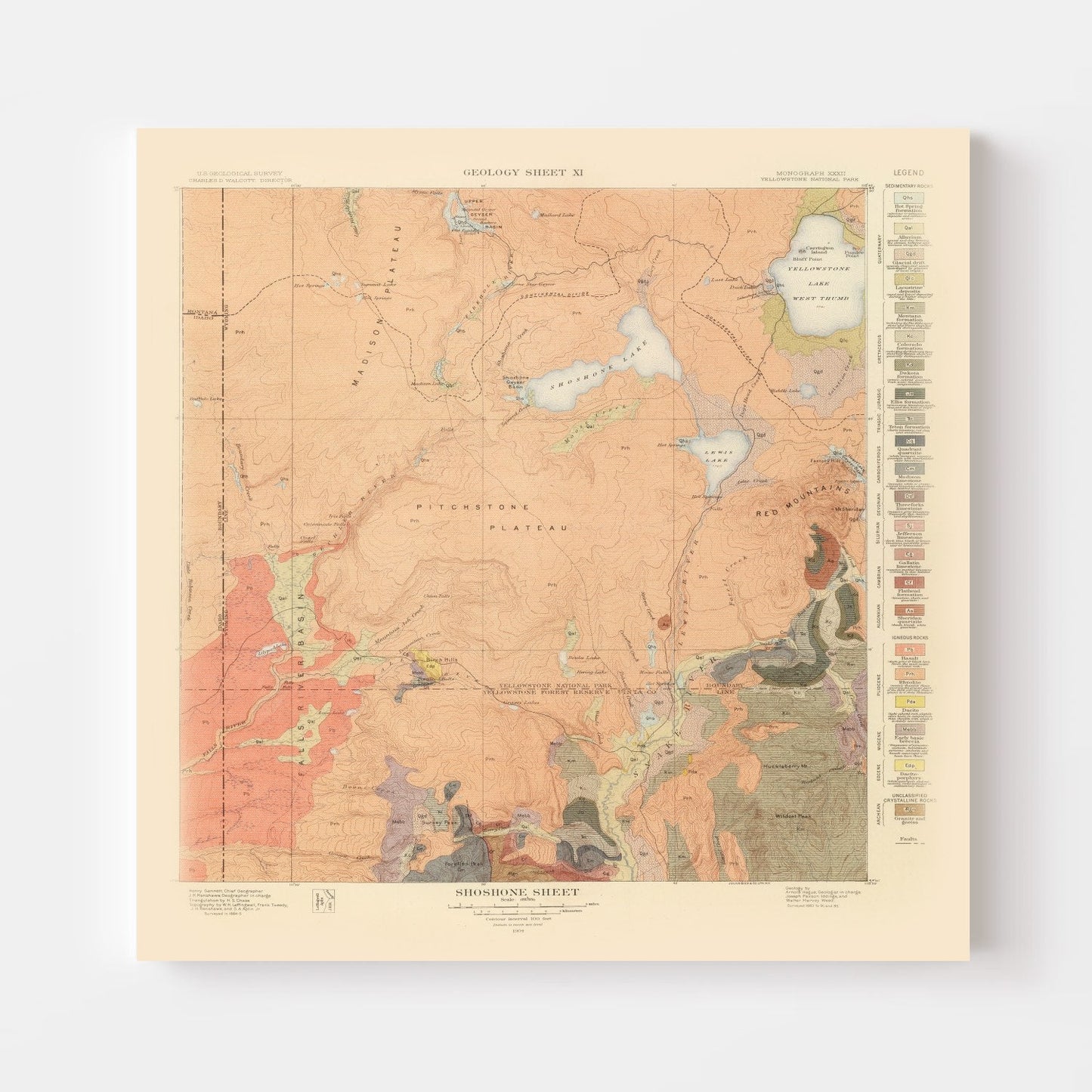 Vintage Map of Shoshone, Wyoming, 1904