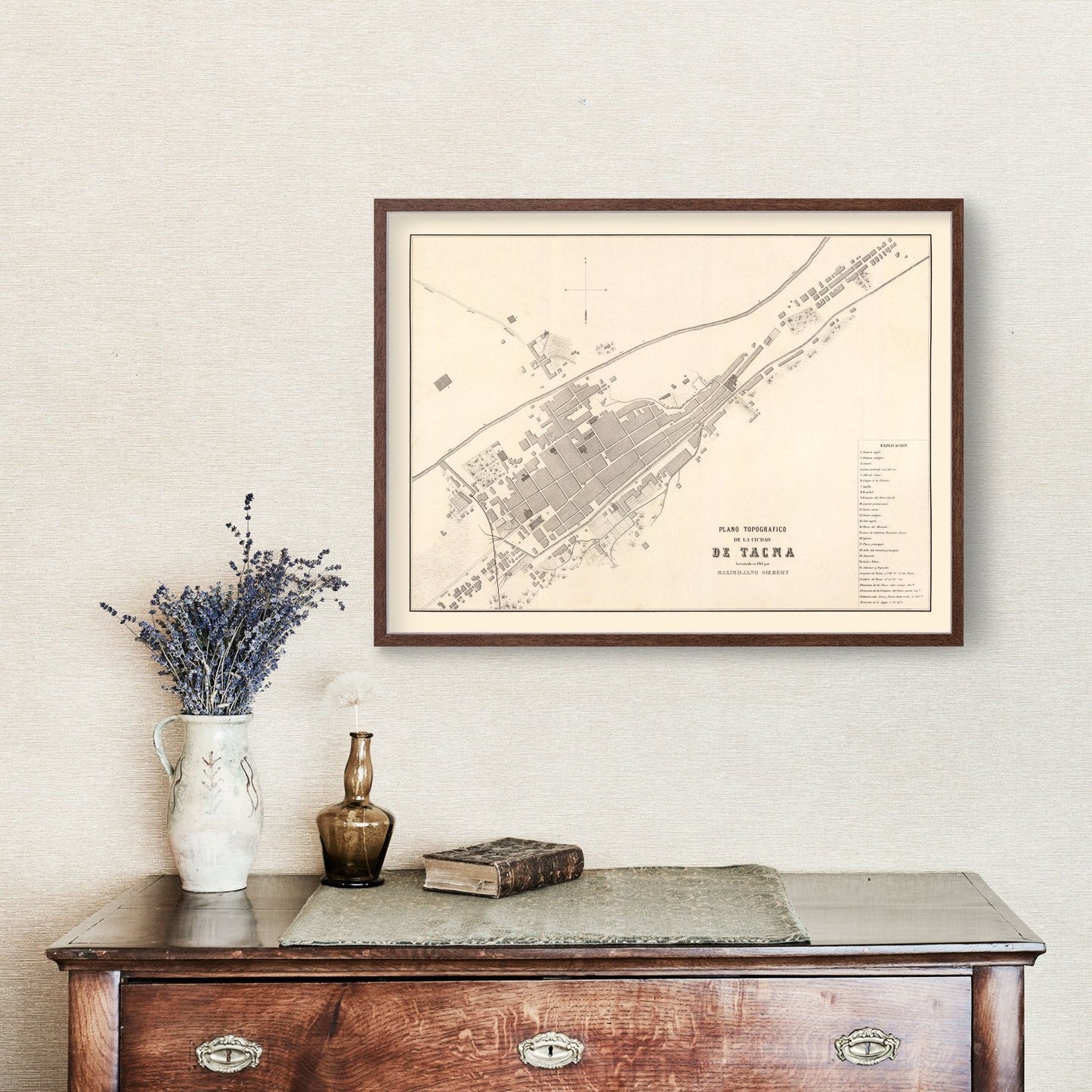 Vintage Map of Tacna, Peru, 1865