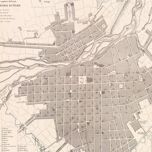 Vintage Map of Lima, Peru, 1865