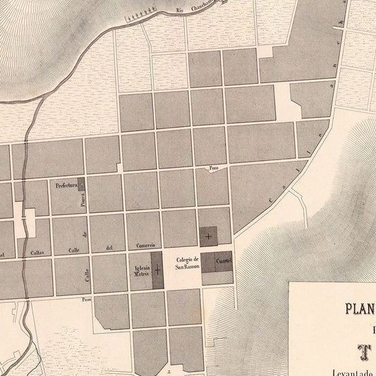 Vintage Map of Tarma, Peru, 1865