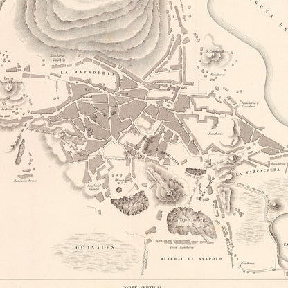 Vintage Map of Cerro de Pasco, Peru, 1865