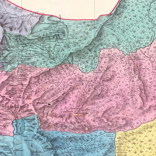 Vintage Map of Junin, Peru, 1865