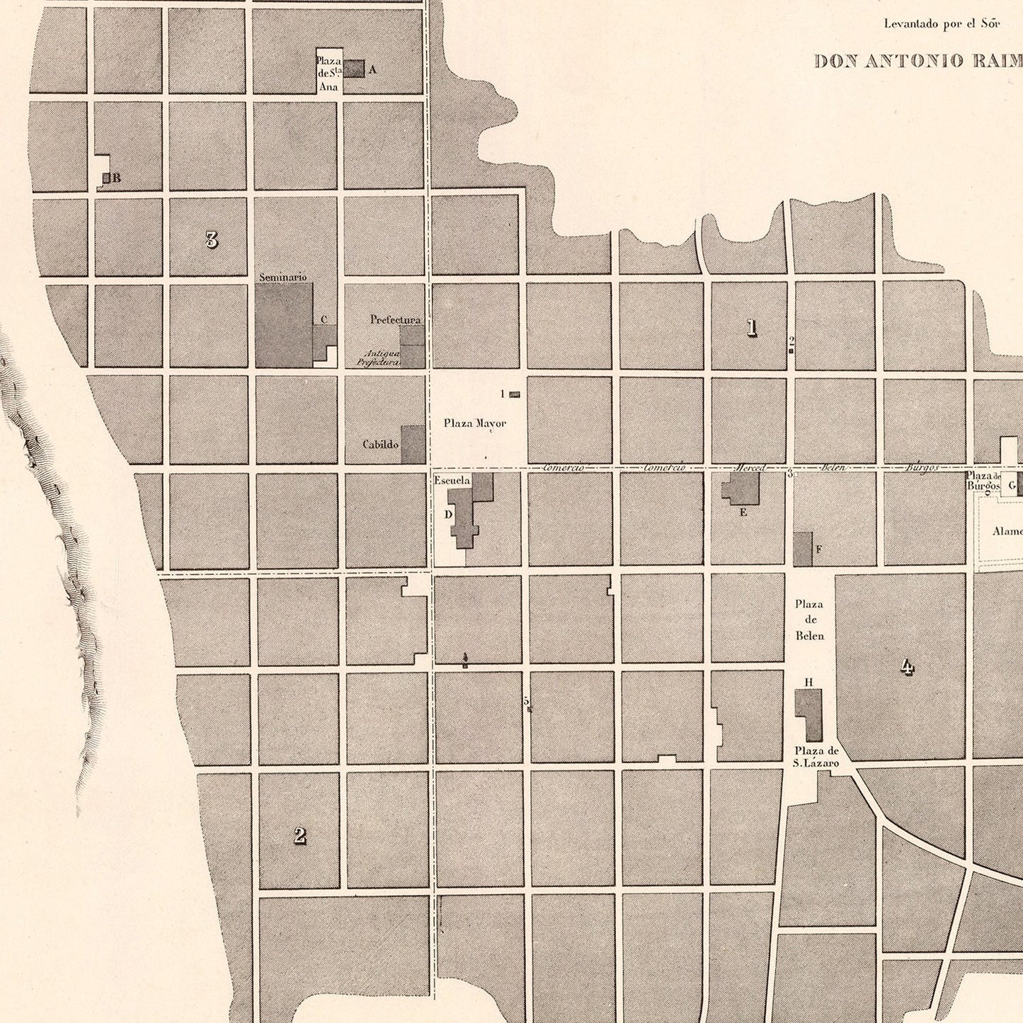 Vintage Map of Chachapoyas, Peru, 1865