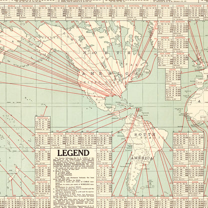 Vintage Shipping Map of the World, 1923