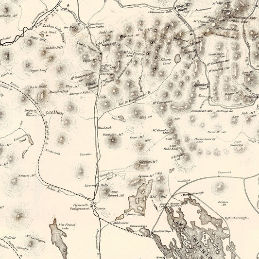 Vintage Map of the White Mountains, New Hampshire 1872