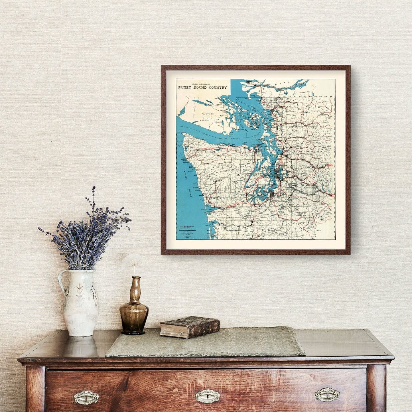 Vintage Map of Puget Sound, 1919
