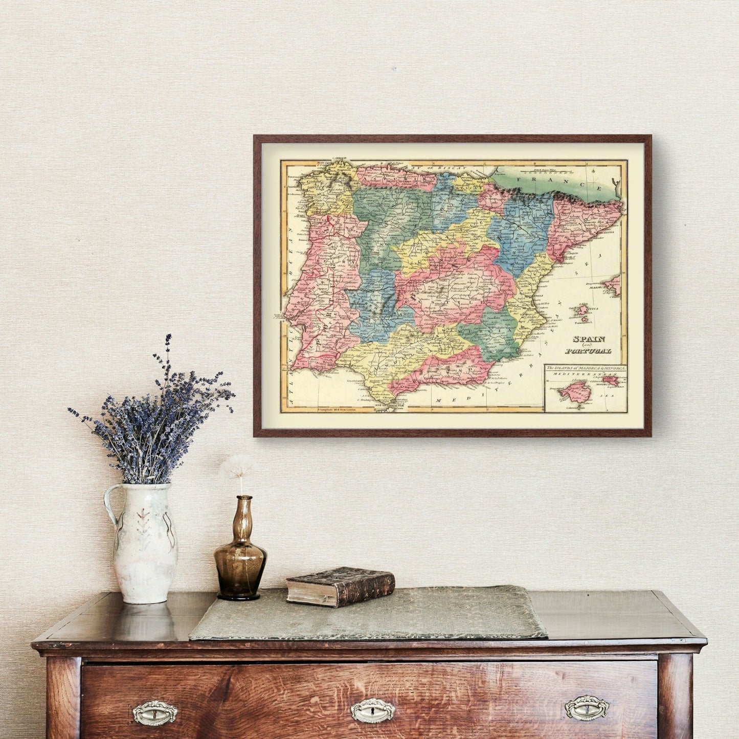 Vintage Map of Portugal, 1823