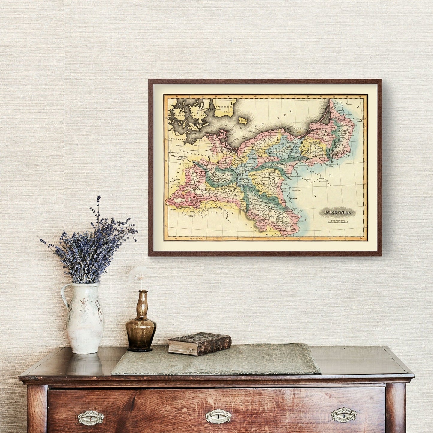 Vintage Map of Prussia, 1823