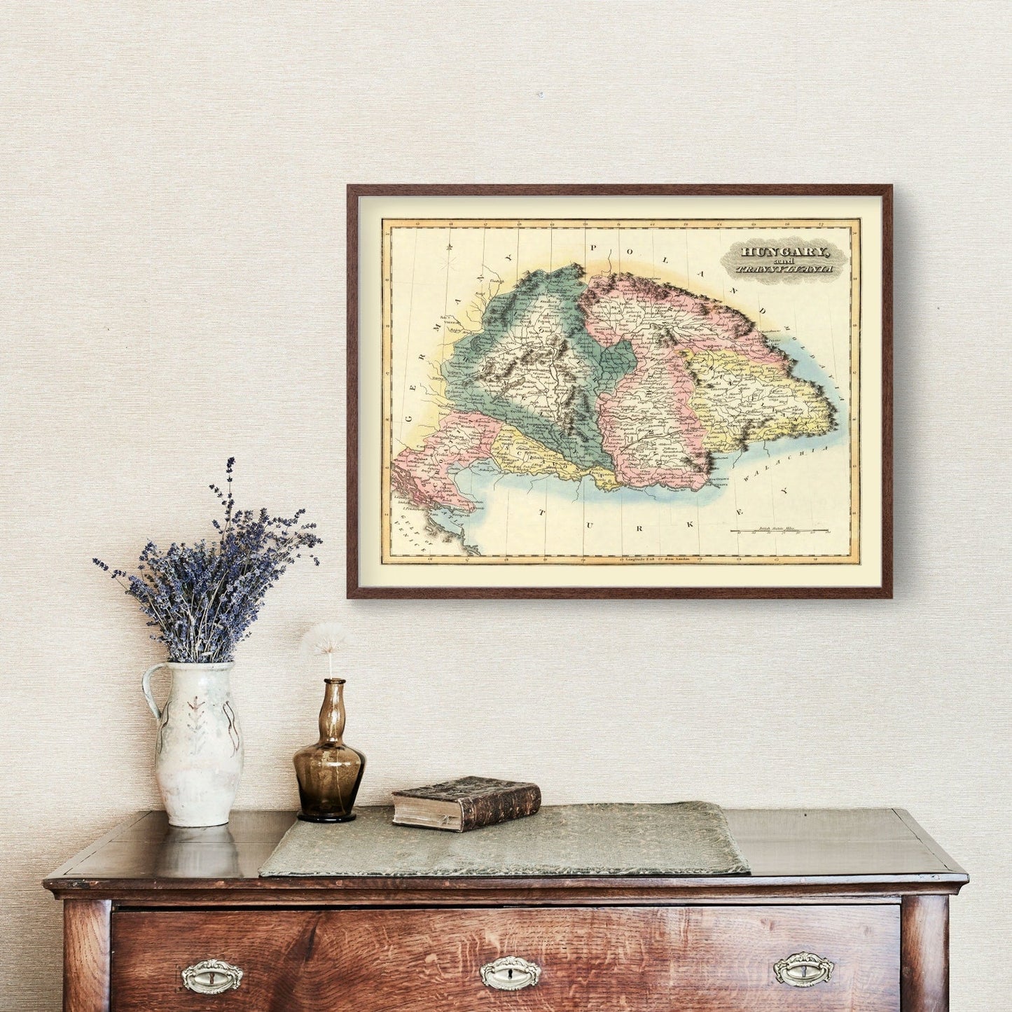 Vintage Map of Hungary, 1823