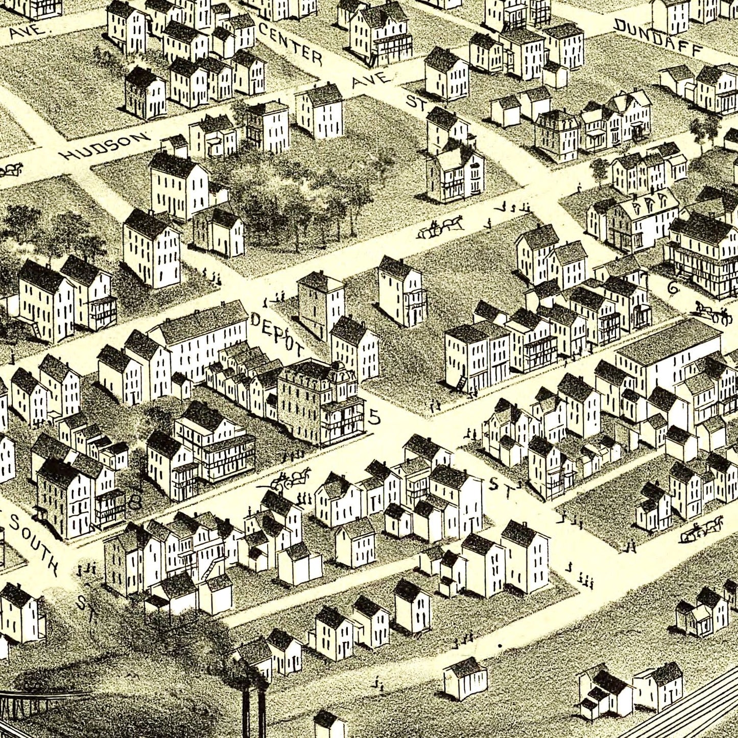 Vintage Map of Forest City, Pennsylvania, 1889