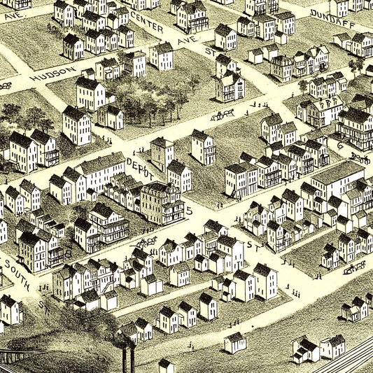 Vintage Map of Forest City, Pennsylvania, 1889