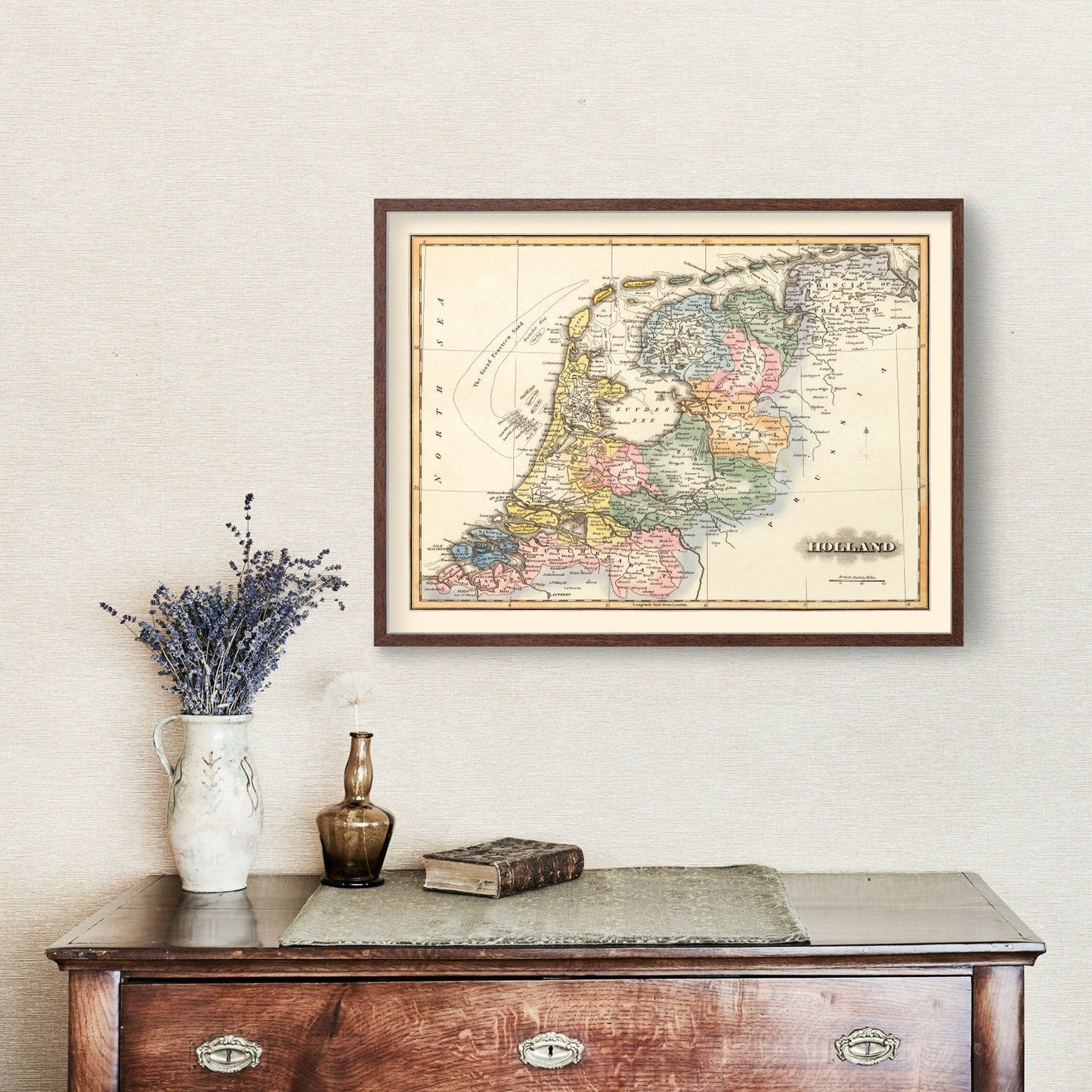 Vintage Map of Holland, 1823