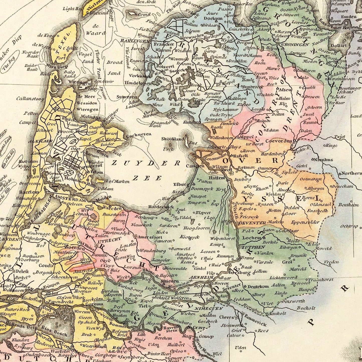 Vintage Map of Holland, 1823