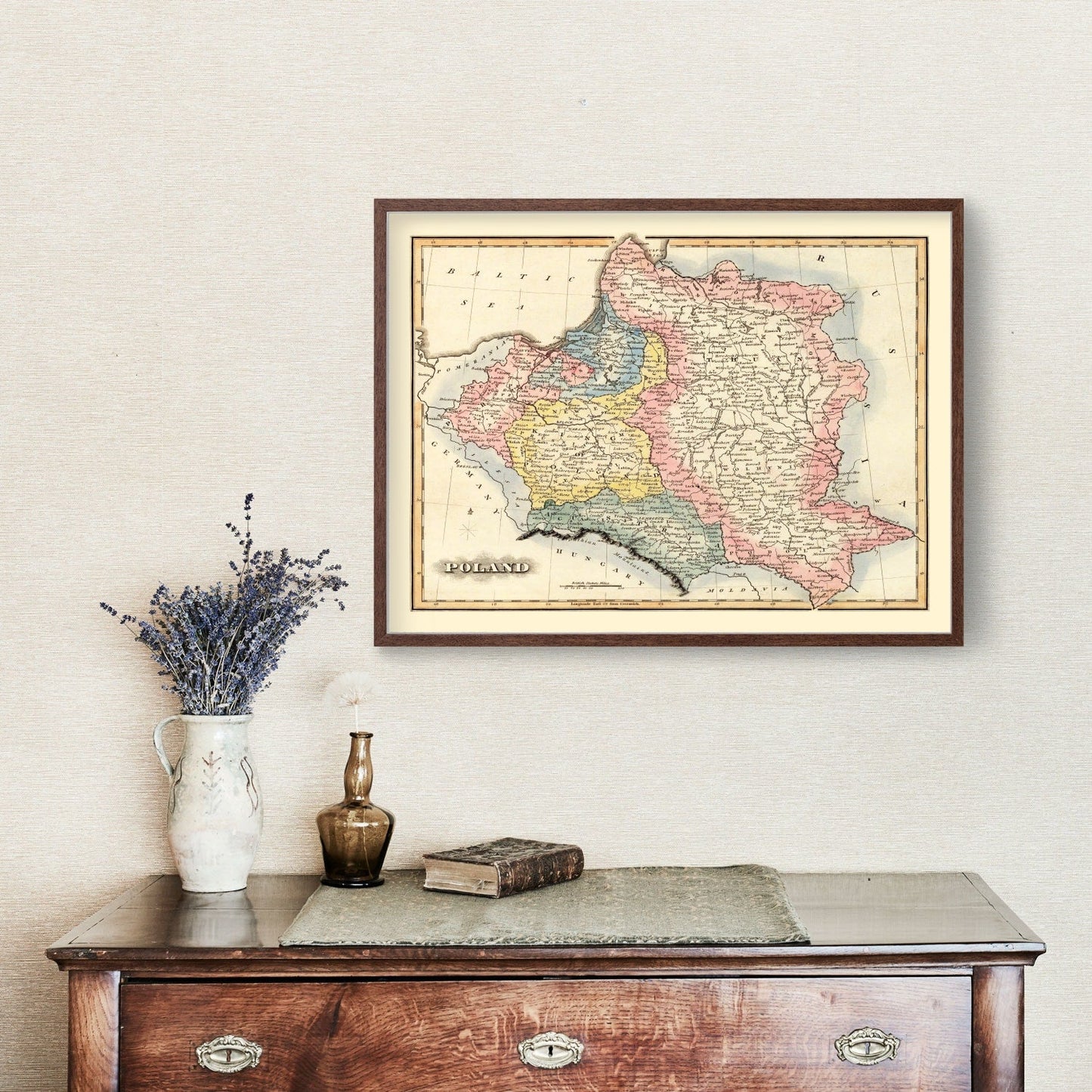 Vintage Map of Poland, 1823