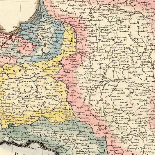 Vintage Map of Poland, 1823