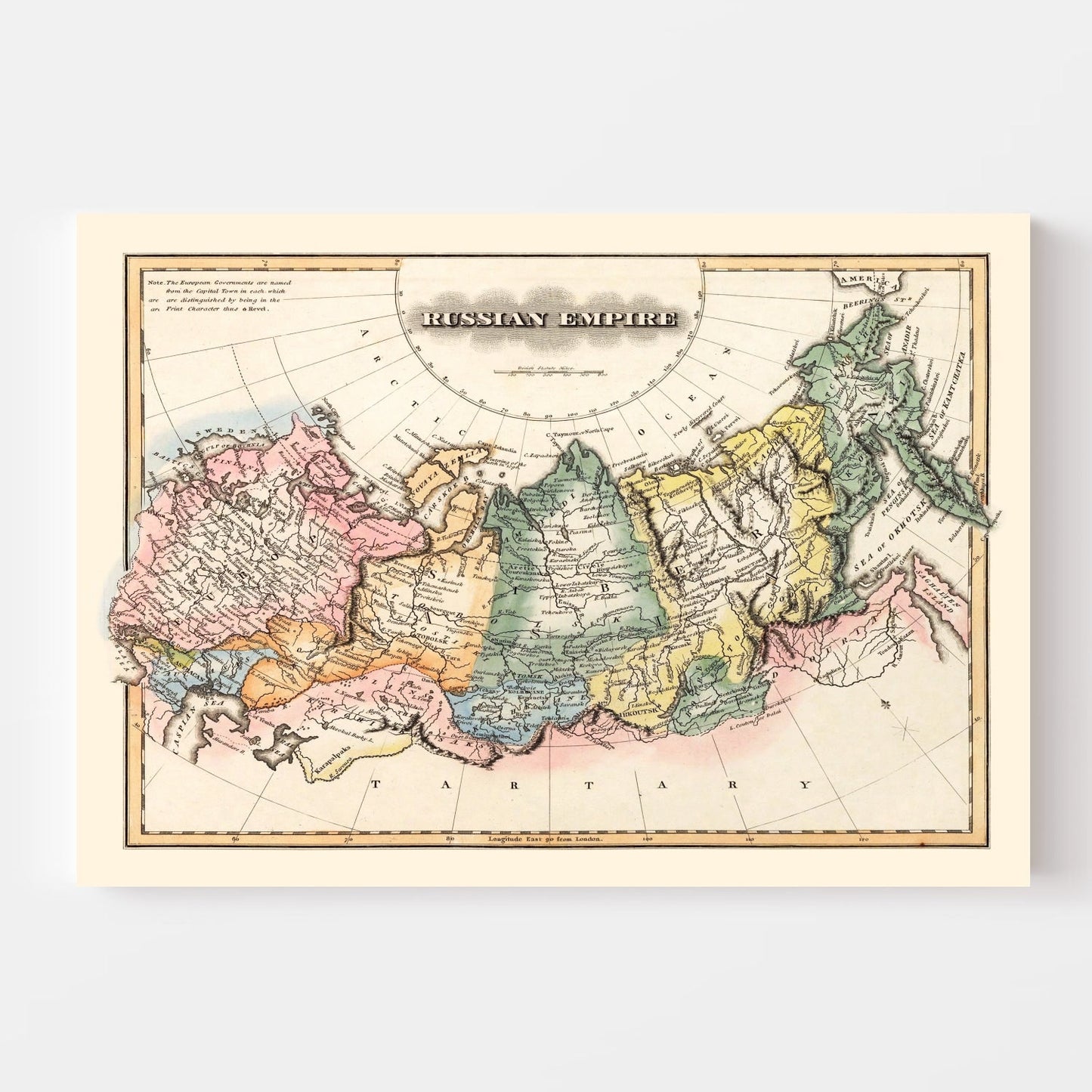 Vintage Map of Russia, 1823