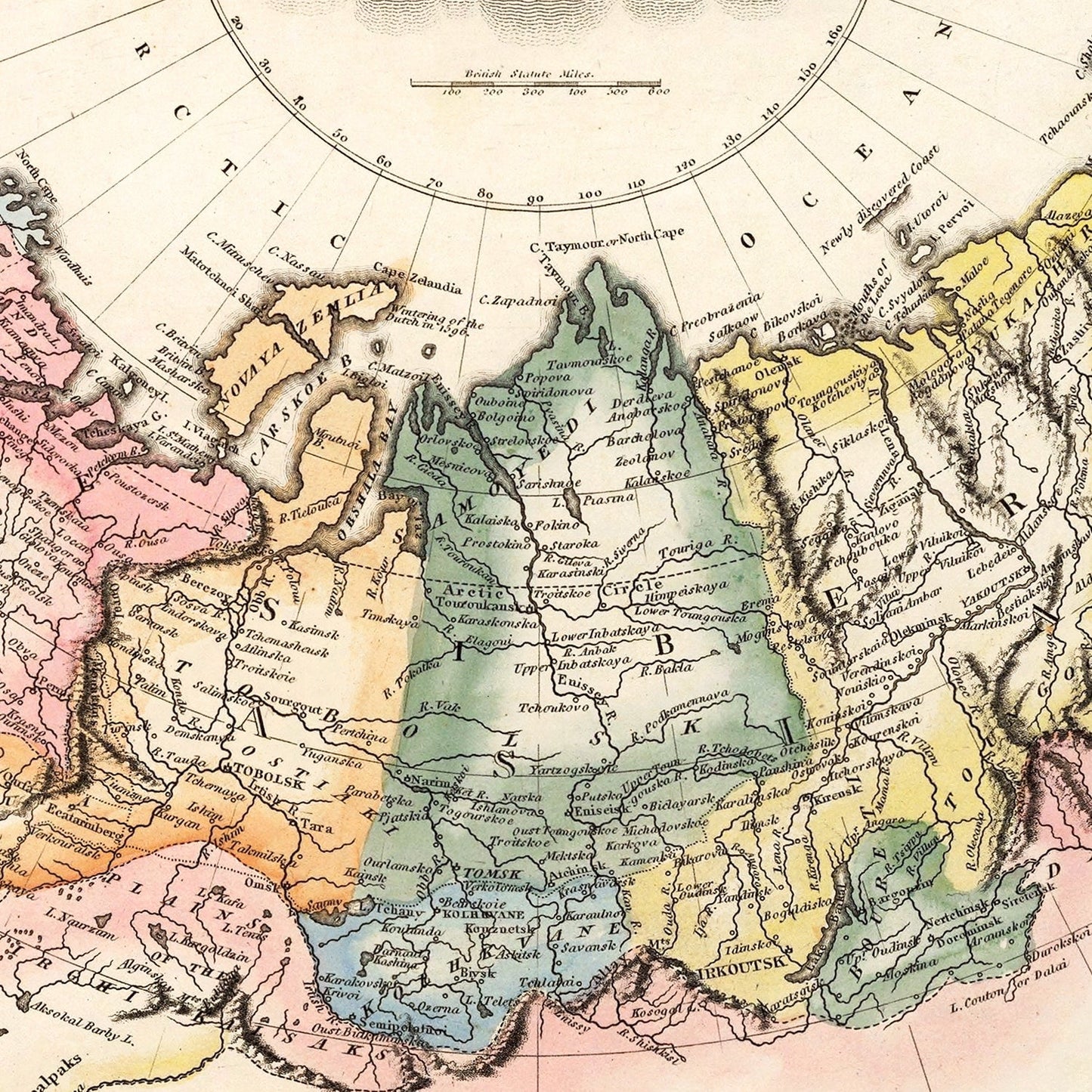 Vintage Map of Russia, 1823