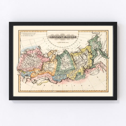 vintage map of Russia, 1823