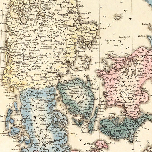 Vintage Map of Denmark, 1823
