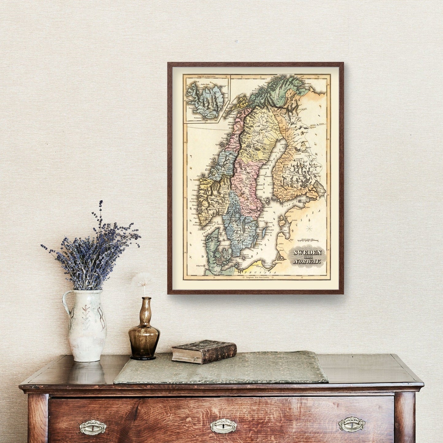 Vintage Map of Norway, 1823