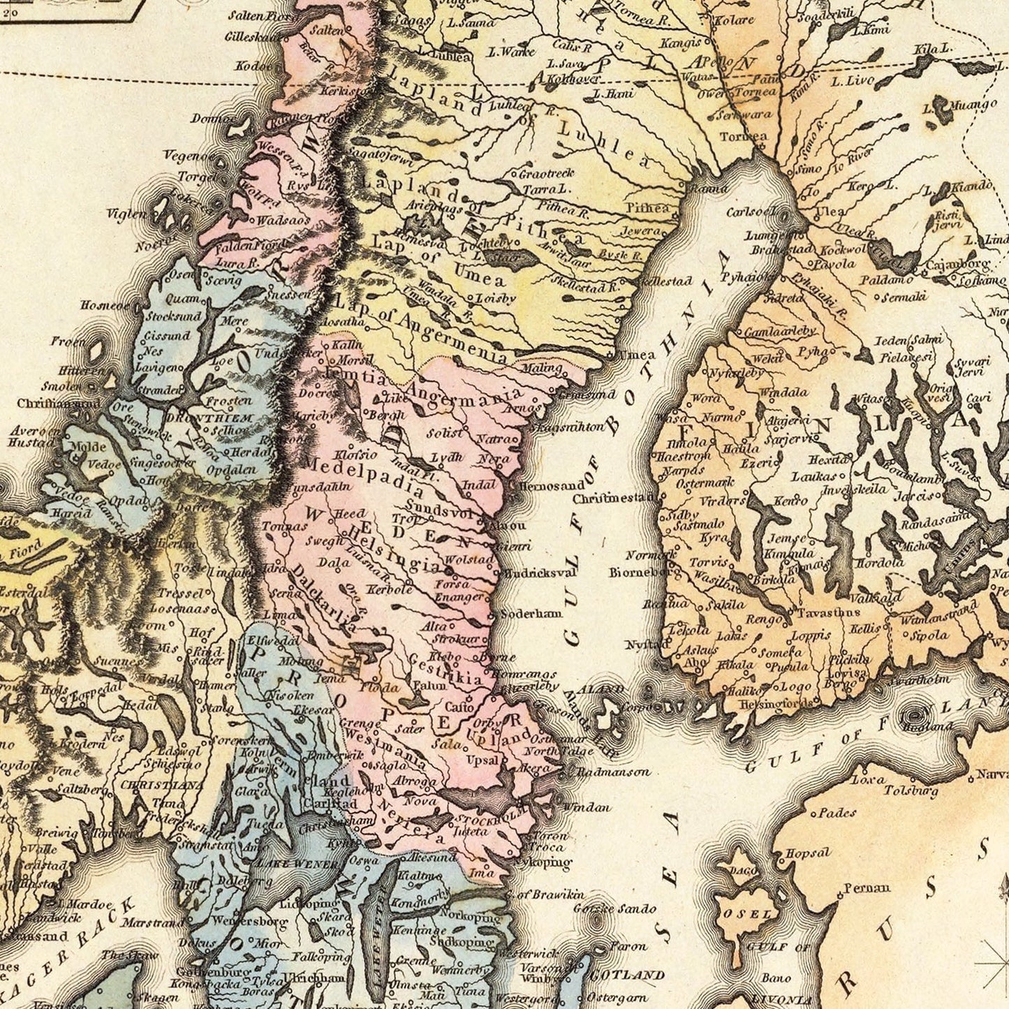 Vintage Map of Norway, 1823