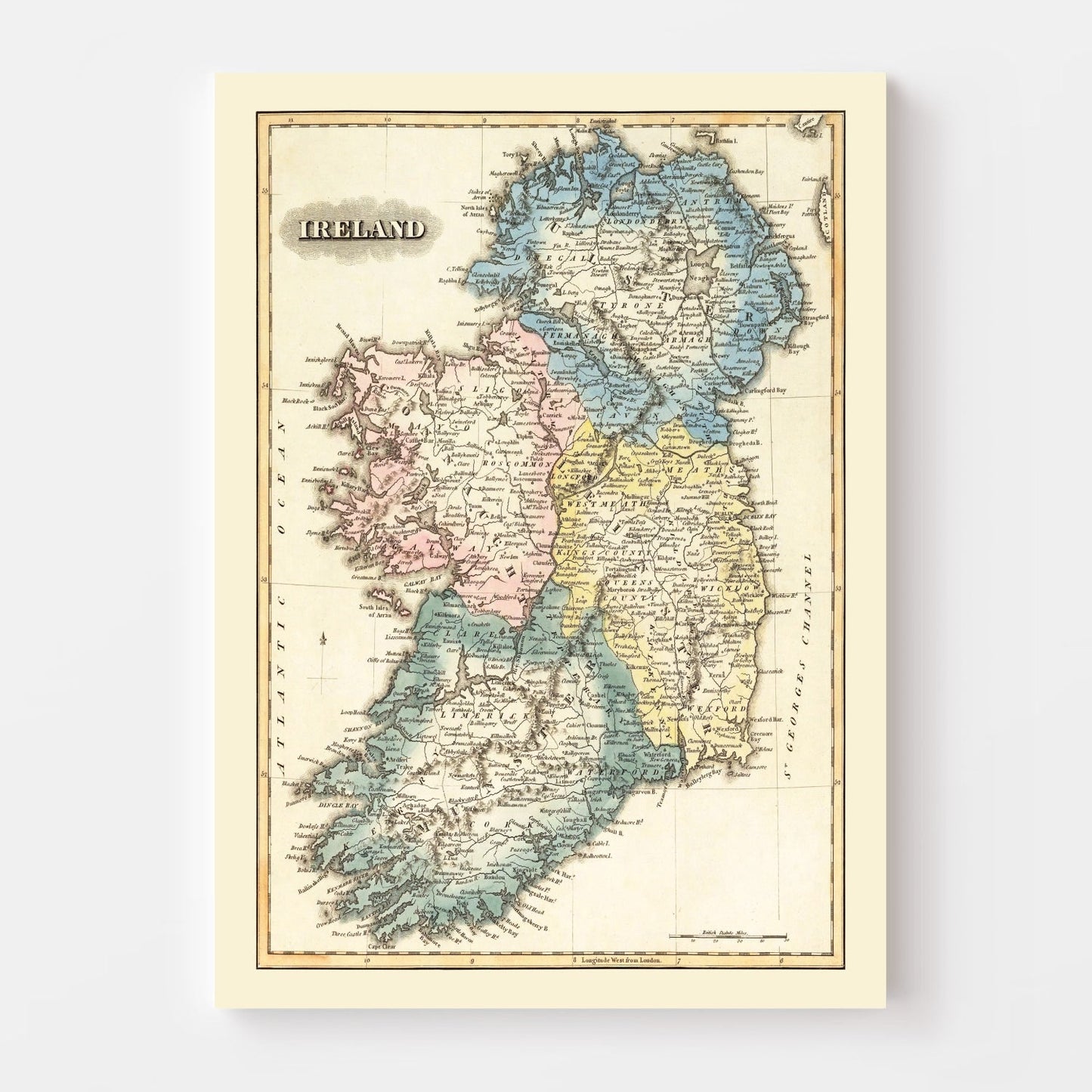 Vintage Map of Ireland, 1823