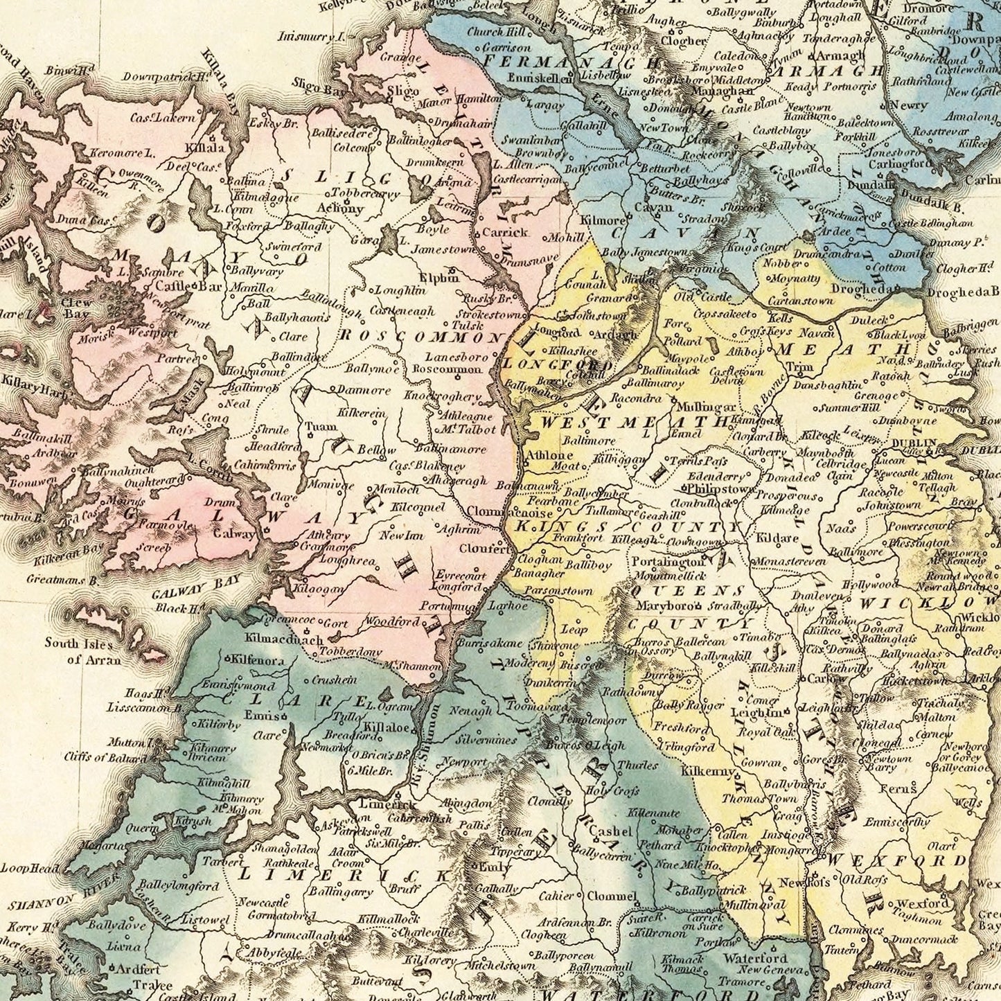 Vintage Map of Ireland, 1823