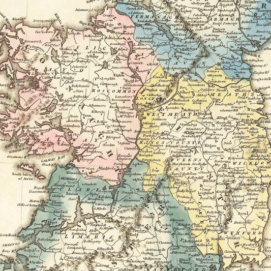 Vintage Map of Ireland, 1823