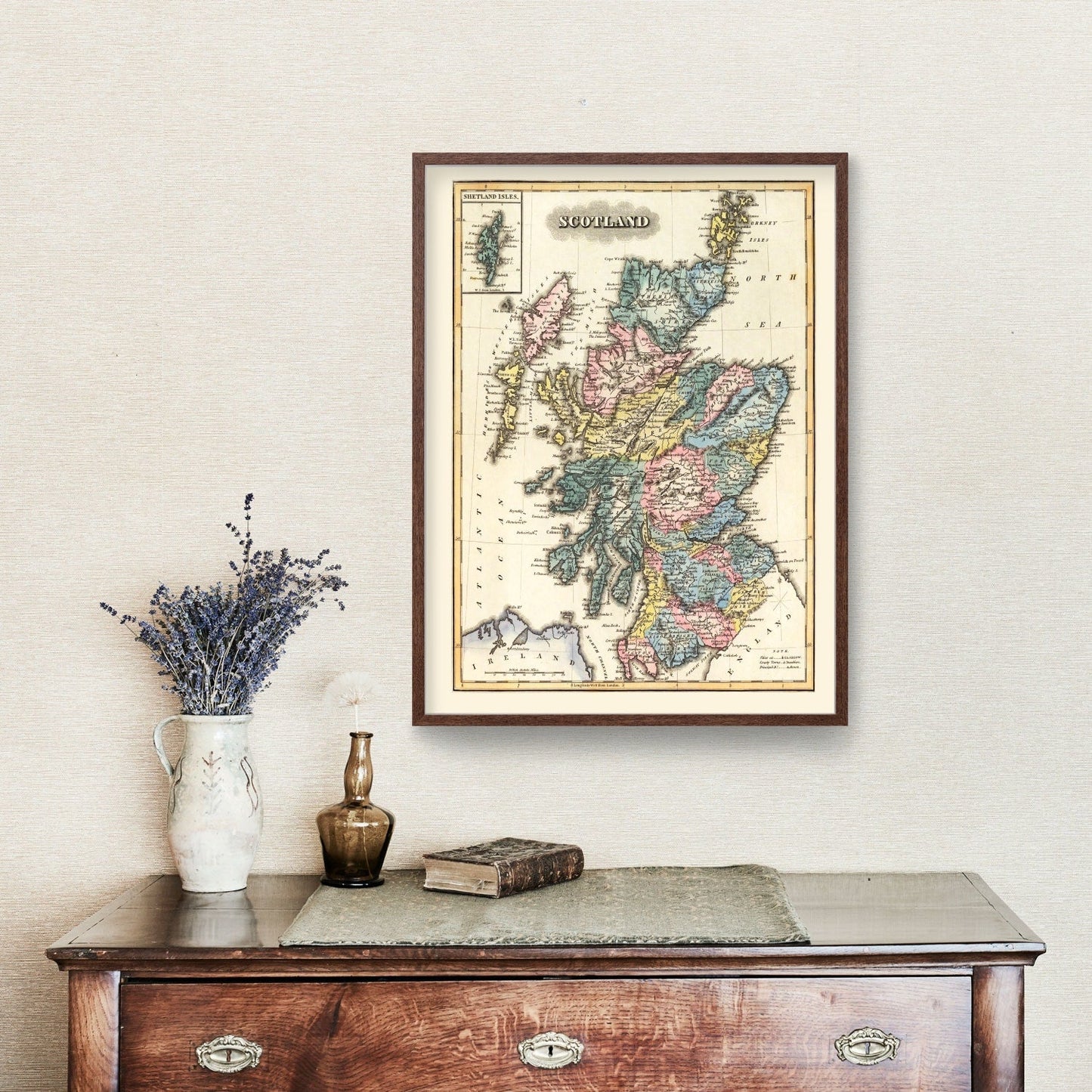 Vintage Map of Scotland, 1823