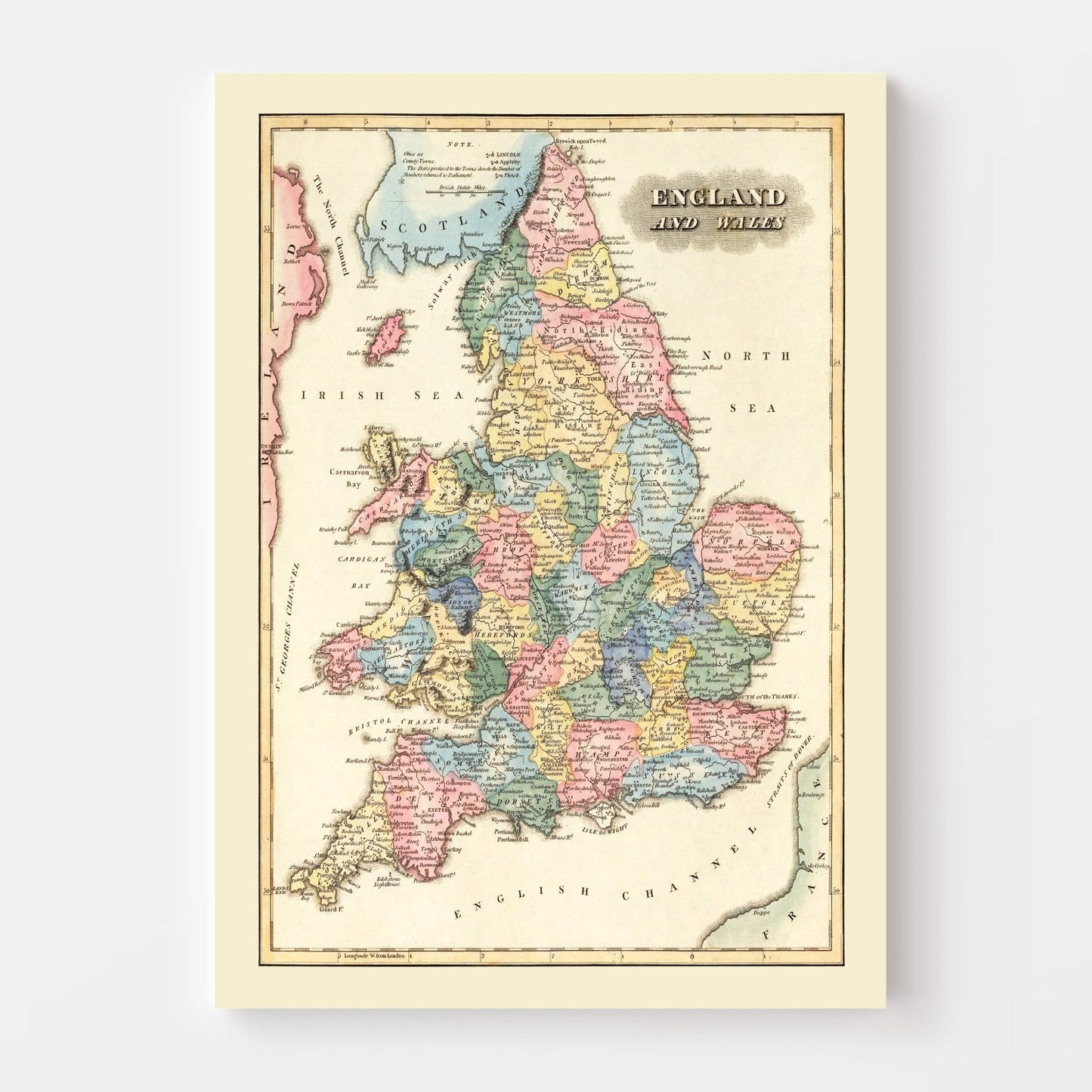 Vintage Map of England, 1823